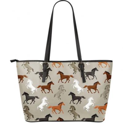 China High Quality Horse Tote Bag Woman Clutch Bags Fashion Leather Handbags Large Pattern Equestrian Print Wholesale for sale