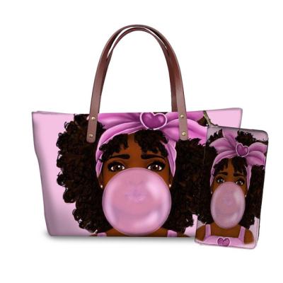 China New Arrival Popular Handbag High Quality Set Girls Black African American Fashion Top Bags Ladies Handbags Lace Women Summer 2020 for sale