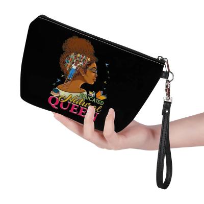 China Durable Afro Girl Cosmetic Makeup Bags Bag Custom Design Your Own Logo Organizer Trousse De Maquillage Make Up for sale