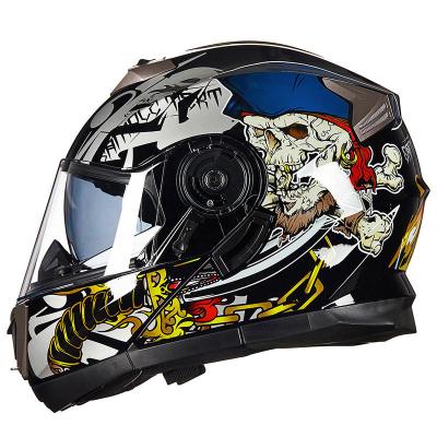 China ABS+PC New Double Sunshade Sunshade Double Racing Motorcycle Helmet Fullface Helmet With Sun Shade For Adult Men Women for sale