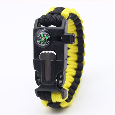 China Lanyard& High Security Firestone Adjustable Survival Large Price Portable Compass Hiking Emergency Camping Multifunctional Outdoor Wristband for sale