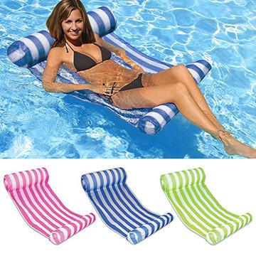 China Eco-friendly Summer Pool Water Hammock Lounge Bed Chair Summer Inflatable Floating Pool Float Bed for sale