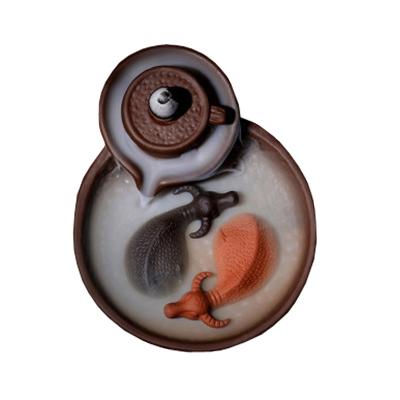 China Chinese Incense Fish Pond Backflow Censer, Handmade Ceramic Incense Cone Backflow Sticks Holder Home Decor for sale