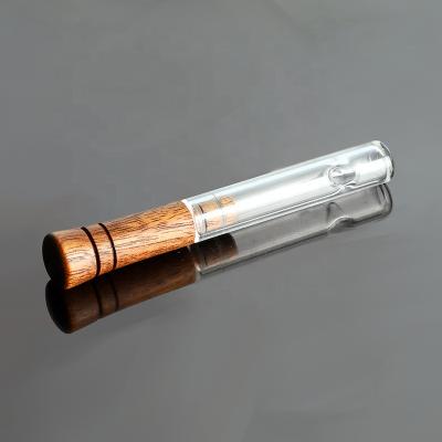 China UKETA Modern Wholesale Dugout Chillum Smoking Pipe Wooden Glass One Hitter Pipes For Weed for sale