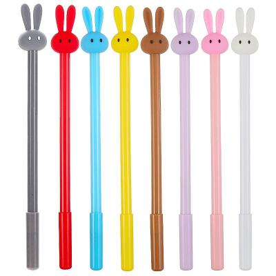 China Promotional Rubber Rabbit Cartoon Cute Gel Pen School Top Stationery For Gift for sale