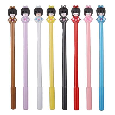 China Adorable Custom Japanese Kimono Girl Pen PVC Cartoon Promotional Gel Pen For Gift for sale