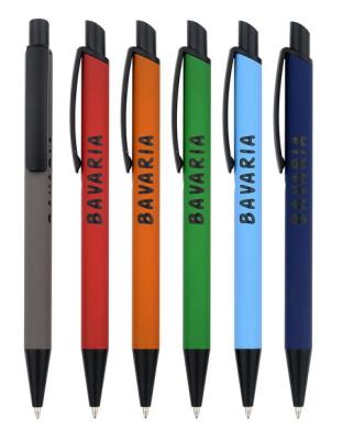 China Promotional Pen Soft Touch Logo Engraving Promotional Metal Ball Pen for sale