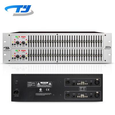 China Easy Operate Professional 2 Channel TianYin pv231 Digital Audio Stereo Graphic Display Equalizer Peripheral Amplifier Crossover for sale