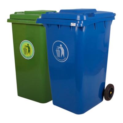 China Sustainable Outdoor HDPE Material 240L Outdoor Plastic Trash Can With Two Wheels for sale