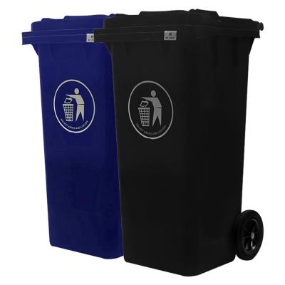 China 120 L/Liter Sustainable Outdoor Plastic Wheeled Waste Bin Garbage Container for sale