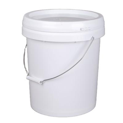 China Sustainable 15Liter Barrels White Plastic Bucket With Metal Handle for sale