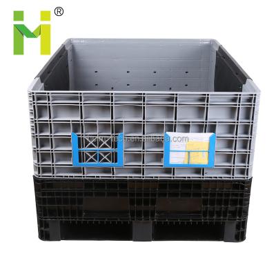 China 1200X1000X760mm Single Faced Folding Plastic Pallet Box Container for sale