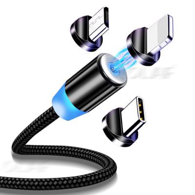 China MP3/MP4 Player 3 in 1 Magnetic Cable 360 ​​Degree Rotate Magnetic Charging Cable 2.4A for sale