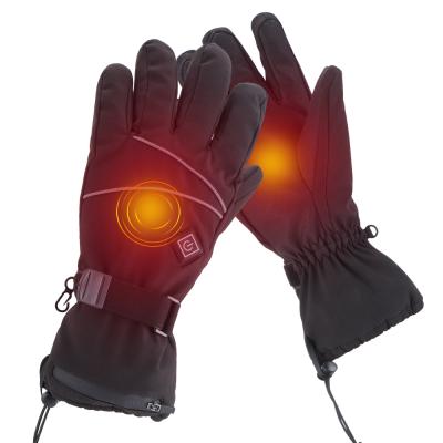 China Manufacturers Men Waterproof Cycling Ski Winter Warm Resistant Heated Rechargeable Electric Heating Gloves With Battery for sale