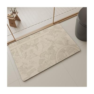 China Washable Home Polyester Water Absorbent Floor Shower Rug Toilet Mat for sale