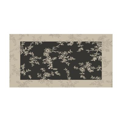 China Stain Resistant Living room carpet American retro black washable rub advanced waterproof floor mat for sale