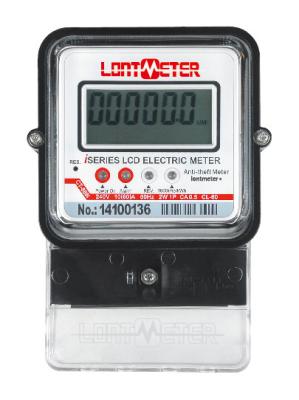 China Glass Cover Kwh Meter 1 Phase , Phenolic Base Secure Single Phase Energy Meter for sale