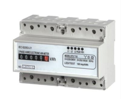 China Ligth Weight 3 Phase Energy Meter / 6 Register Din Rail Electricity Meter for sale