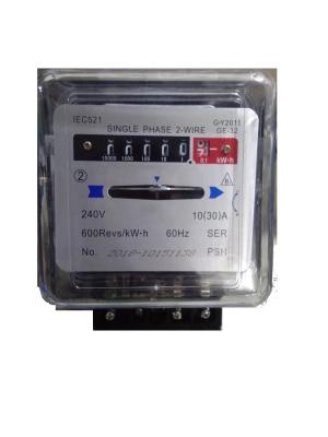 China Two Wire Single Phase Electric Meter With Alloy Aluminum Die Casting Frame for sale