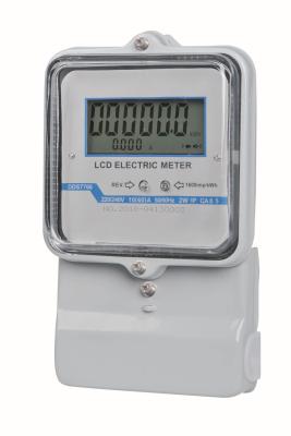 China Glass Single Phase Electronic Energy Meter / Aluminium Electric Kwh Meter 1 Phase for sale