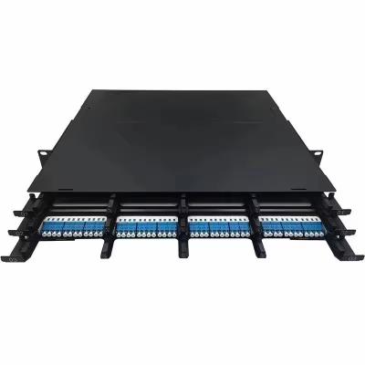 China 1U 144Core Simple Optical Fiber Distribution Box Patch Panel with Rack Mount Structure for sale