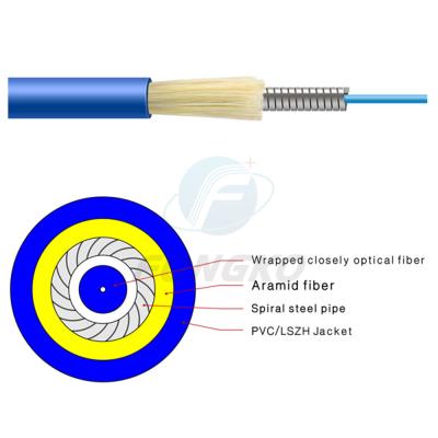 China Cabo de fibra ótica blindado GJSFJV da palavra simples do único modo com revestimento de PVC à venda