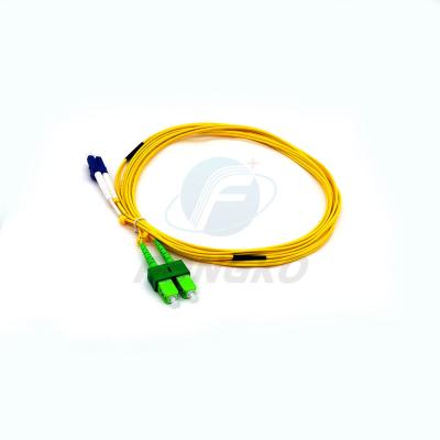 Cina Cavo di toppa della fibra 3 metri di Dublex verde Lc al duplex a fibra ottica duplex monomodale Lc - patchcor del cavo della toppa della fibra dello Sc dello Sc in vendita