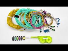Professional Factory 12 cores  Fiber Optic Patchcord OM3 male MPO Fiber Optic Patch cord