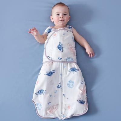 China Breathable Customize Popular Baby Sleep Suit Spandex Organic Singlet Knitted Cotton Muslin Baby Sleeping Bag Bamboo Sleep Sack Suit for sale