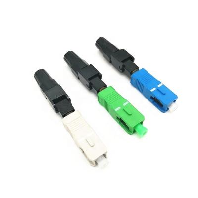 China Sc APC Plastic Fiber Optic Quick Connector FTTH Single Mode Voorgepolijste gereedschappen Te koop