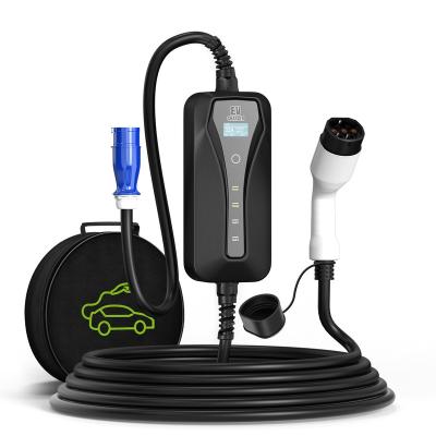 China 16a 32a TPU Wall Mount EV Charger Electric Car Charger with Solar Power Station with DLB IEC 62196 Coiled EV Charging Cable AFB1-M1-7 for sale