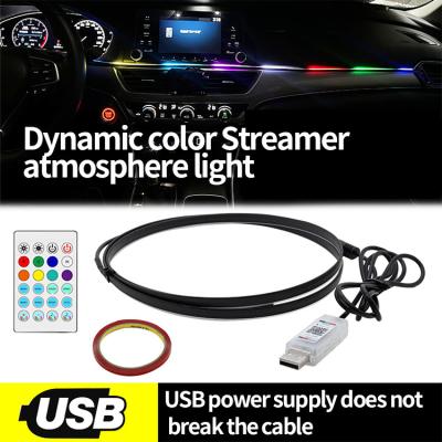 China DC5V-12V RGB LED Car Interior Decoration Atmosphere Light Acrylic APP Control Hidden Style for sale