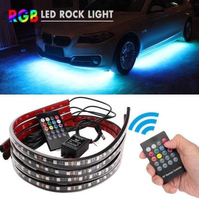 China Automotive LED Interior Lights Multi Color Remote Control Flexible ABS 12V Car LED Strip Light for sale