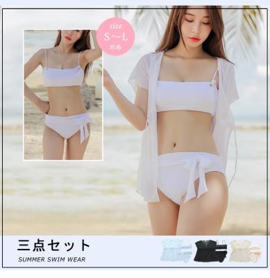 China 3 Piece Swimwear Set Girl Summer Swimming Suit Japanese Hot Women Anti UV Breathable Bikini New Design for sale