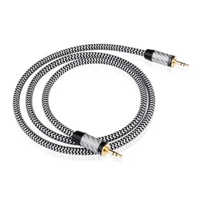 China 3.5 AUX cable silver plated stereo cable. YYAUDIO 7N OCC Car Pigtail 3.5MM Cable HiFi Audio for sale