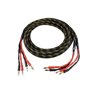 China 4S8 speaker 4 to 4 banana head OFC speaker cable high-end cable speaker amplifier audio cable Canare HIGH FIDELITY for sale