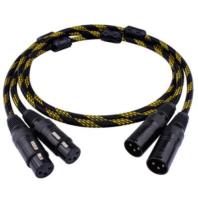 China DVD Player XLR Cable Male OFC RCA Cable Female 3 Pin Balance Mixer To Dual Microphone Pure Copper Audio Cable for sale