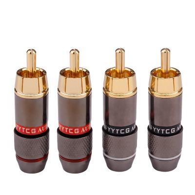 China audio & YYTCG Video High End Gold Plated Audio Connector Metal RCA Plug For Speaker Audio Cable Connector for sale