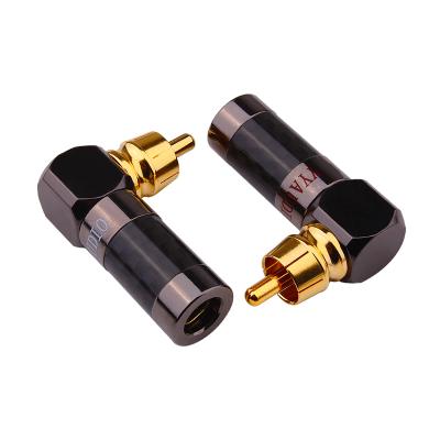 China audio & Video Pure Copper L Type RCA Plug Audio Amplifier AV Cable Connector AV Signal Lotus Audio Plug for sale