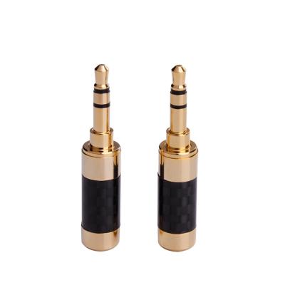 China audio & Video Jack 3.5 Earphone Jack With Tail Plug Clamps 3.5mm 3 Post Stereo Male Plug Gold Plated Wire Connector for sale