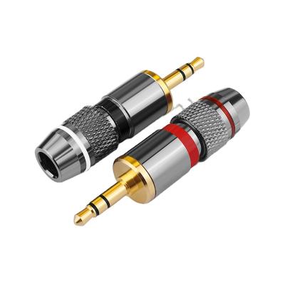 China audio & Gold Plated Video 3.5mm Jack 3 Post Audio Plug Earphone Adapter For DIY Headset Stereo Earphone Or Used For Repair Earphone for sale