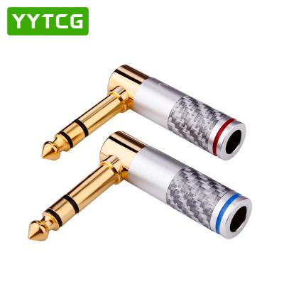 China audio & Video YYTCG Plating 24K Gold Plated Male 6.35 Jack Stereo Plug Earphone Audio And Video for sale