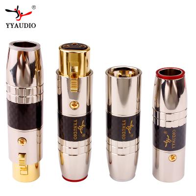 China audio & YYAUDIO High Fidelity Audio Video 3 Pin Male And Female Gold Plated Carbon Fiber XLR Connectors Balance Plugs for sale