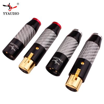 China audio & YYAUDIO Video Jack 3 Pin Connector Black Metal Shell Copper Plated Gold XLR Plug Jack for sale