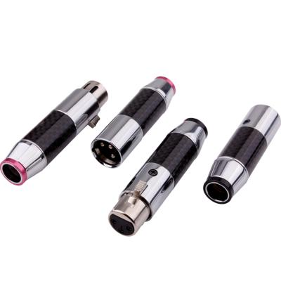 China audio & YYAUDIO 3 Pins Male Female Female Carbon Fiber Rhodium Gold XLR Plug Pure Copper Clad Connector for sale