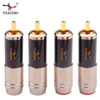 China audio & YYAUDIO Video Brass Copper Gold Plated RCA Connector Jack Plug 11mm Maximum Audio Sockets Connectors for sale