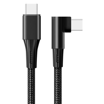 China MP3/MP4 90 Degree Player USB3.1 Gen2 100W Elbow Type-C Quick Nudge Data-to-Data-Cable 20V 5A Belt Palladium Nylon Data Transfer Fast Charging Cable for sale