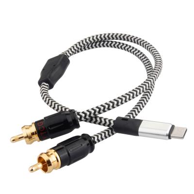 China COMPUTER Type-C to Dual RCA Cable Audio Male to Auxiliary Stereo Aux. male gold plated for usb c to rca 2 type devices for sale