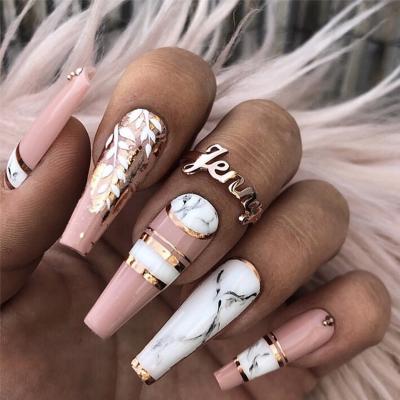 China Easy Apply New Style Fashion Finger Nail Art Decorations Private Label Press On Nails For Salon for sale