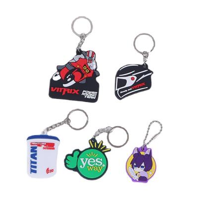 China High Quality Customized PVC Plastic Soft Rubber Key Chain With Custom Shaped Key Chain for sale